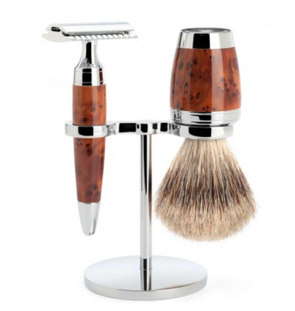 muhle-stylo-thuja-wood-fine-badger-shaving-set-rakset