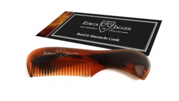 Edwin Jagger Beard & Moustache comb Tortoise Shell