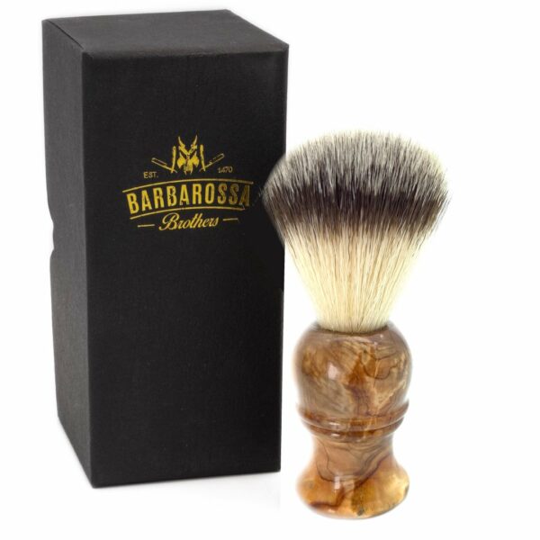 Olivewood Synthetic Silvertip Shaving Brush in Brown produkt