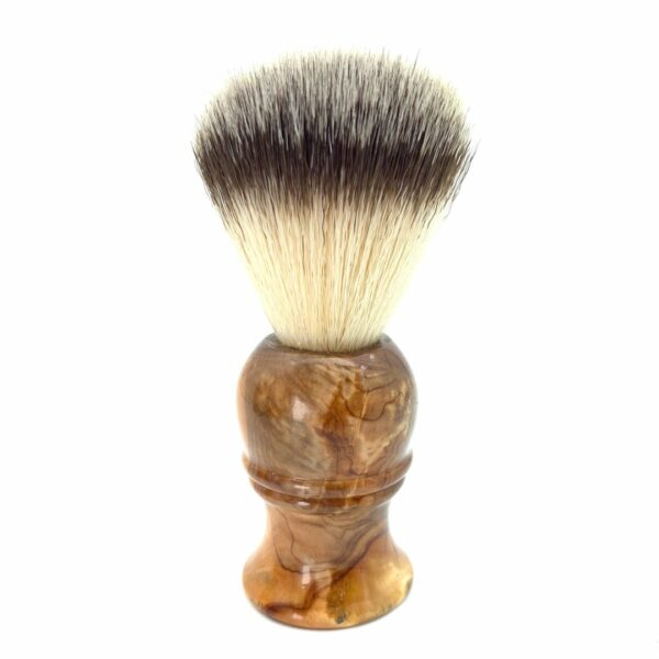 Olivewood Synthetic Silvertip Shaving Brush in Brown