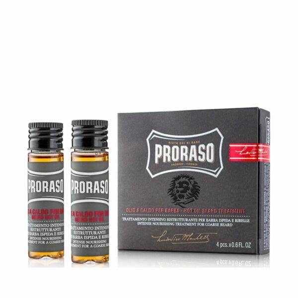 PRORASO HOT OIL BEARD TREATMENT WOOD & SPICE 4X17 ML