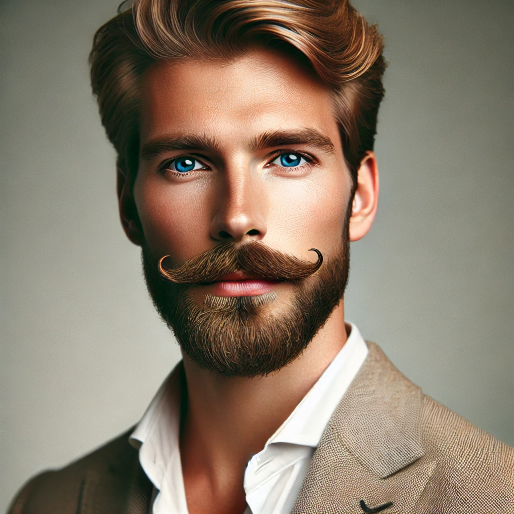 5. Skägg och mustasch – En balanserad och elegant stil